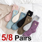Thick Plush Coral Velvet Mid Tube Socks for Women
