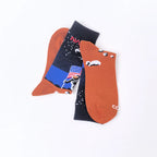 Cotton Blend Space Exploration Mid Calf Crew Socks