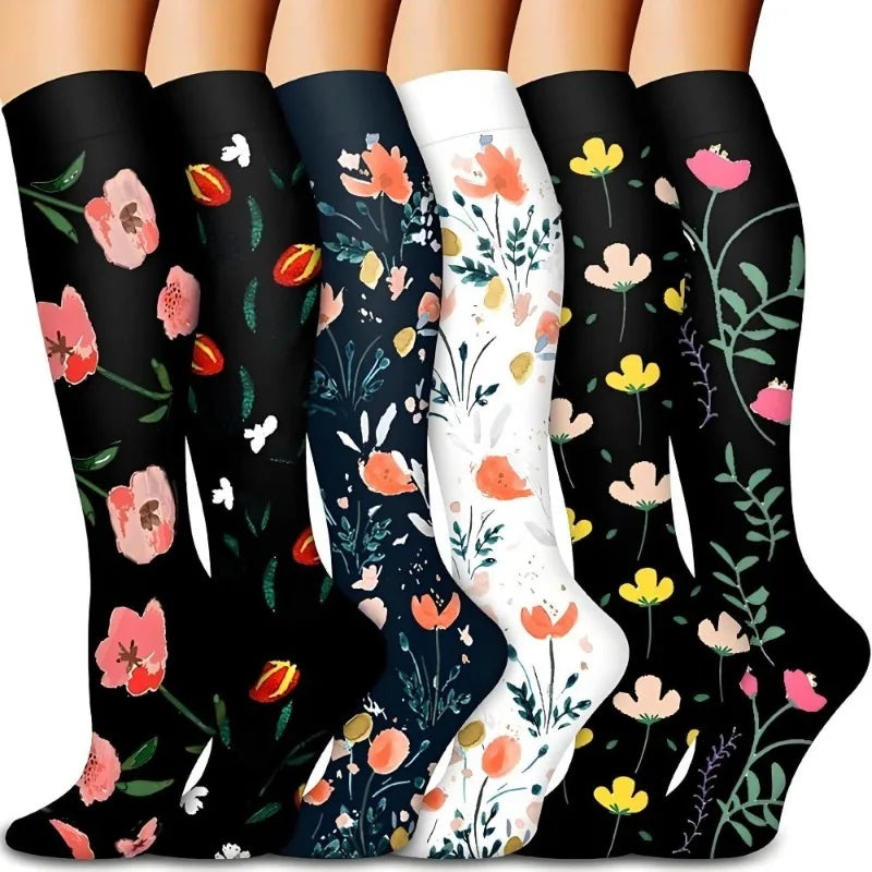 Nylon Polyester Elastane Knee High Compression Socks - 13