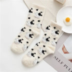 Plush Cartoon Mid Calf Socks Polyester Blend