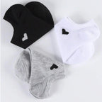 Polyester Elastane Low Cut Casual Heart Print Women Socks
