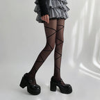 Nylon Cross Strap Ballet Style Pantyhose Tights