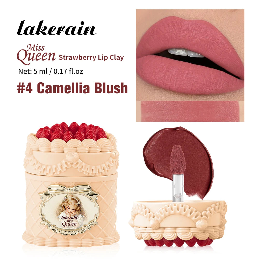 Strawberry Matte Lip Clay Velvet Cream Lipstick - 22