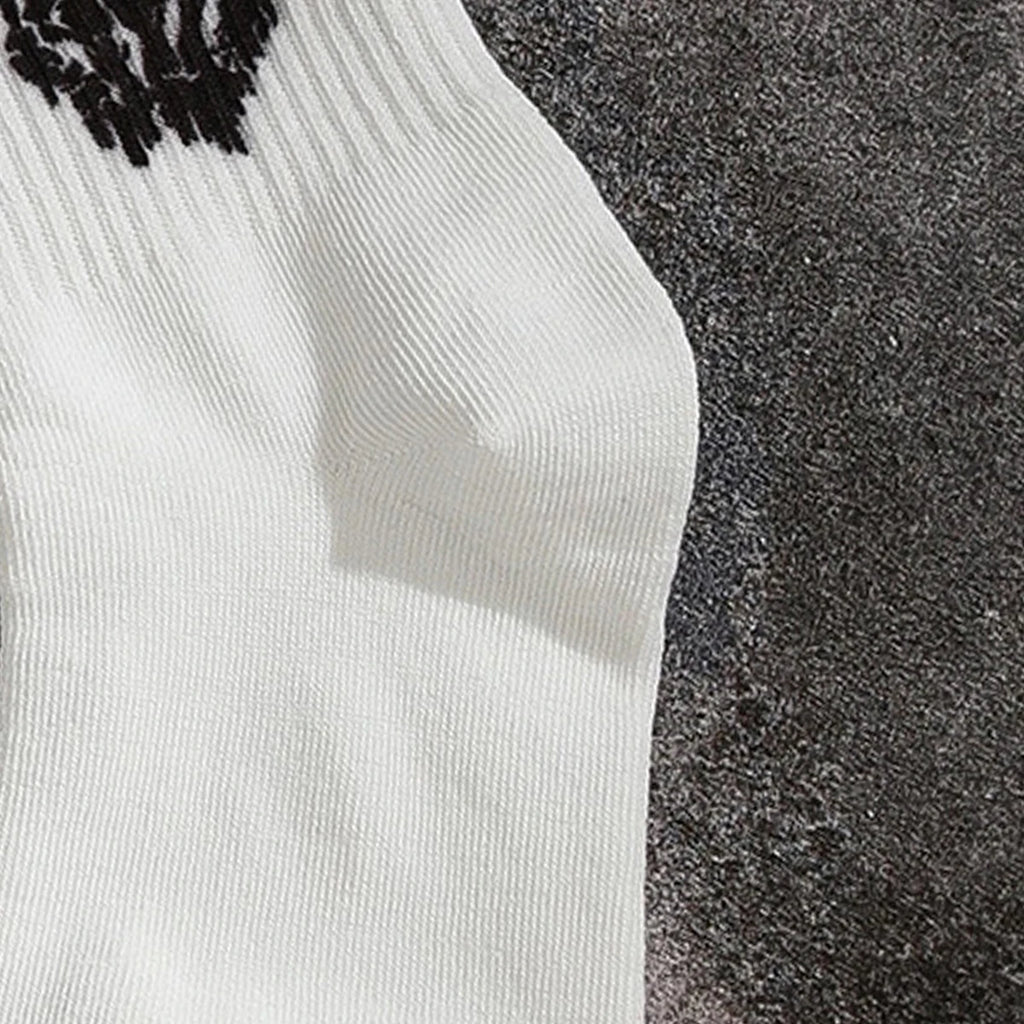 Polyester Elastane Skeleton Hand Print Crew Socks