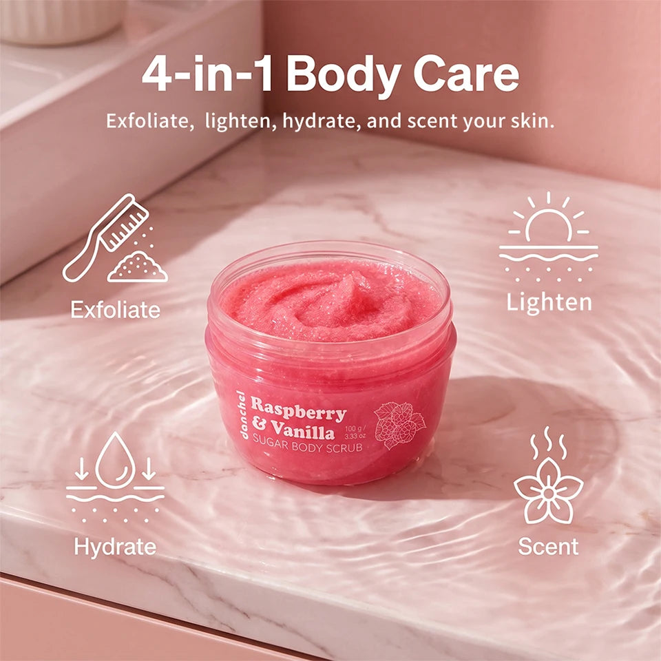 Raspberry Vanilla Sugar Body Scrub Exfoliating Cream