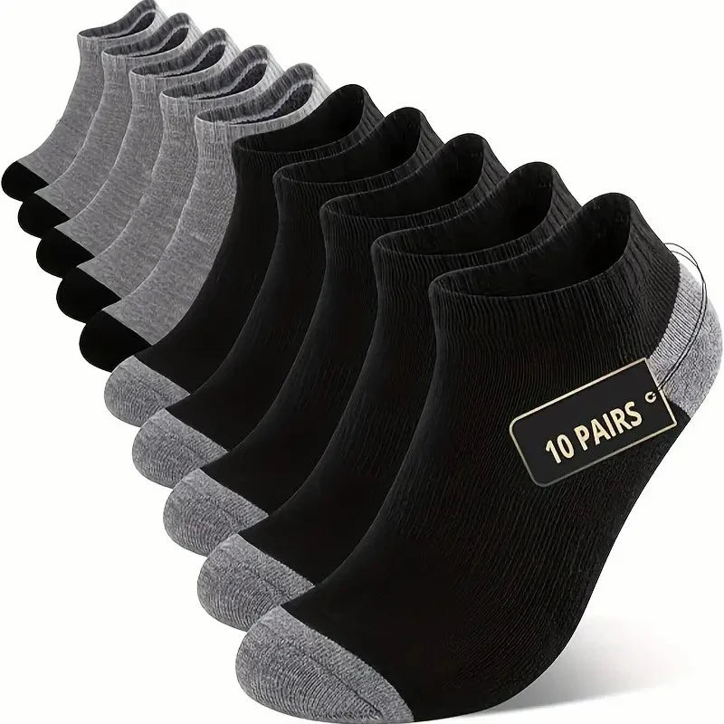 Polyester Elastane Low Cut Athletic Socks 10 Pack