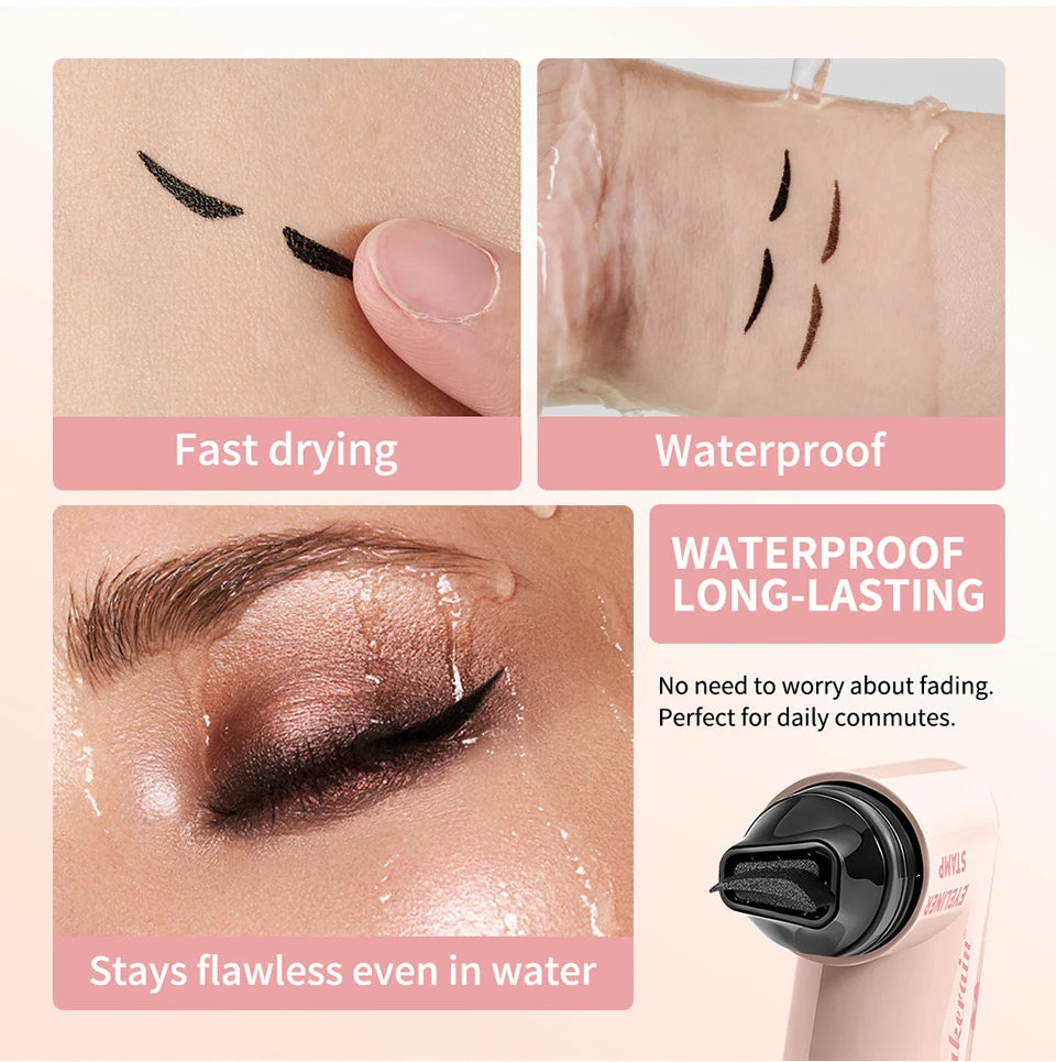 Liquid Eyeliner Stamp Waterproof Winged Eye Makeup Pen - 12