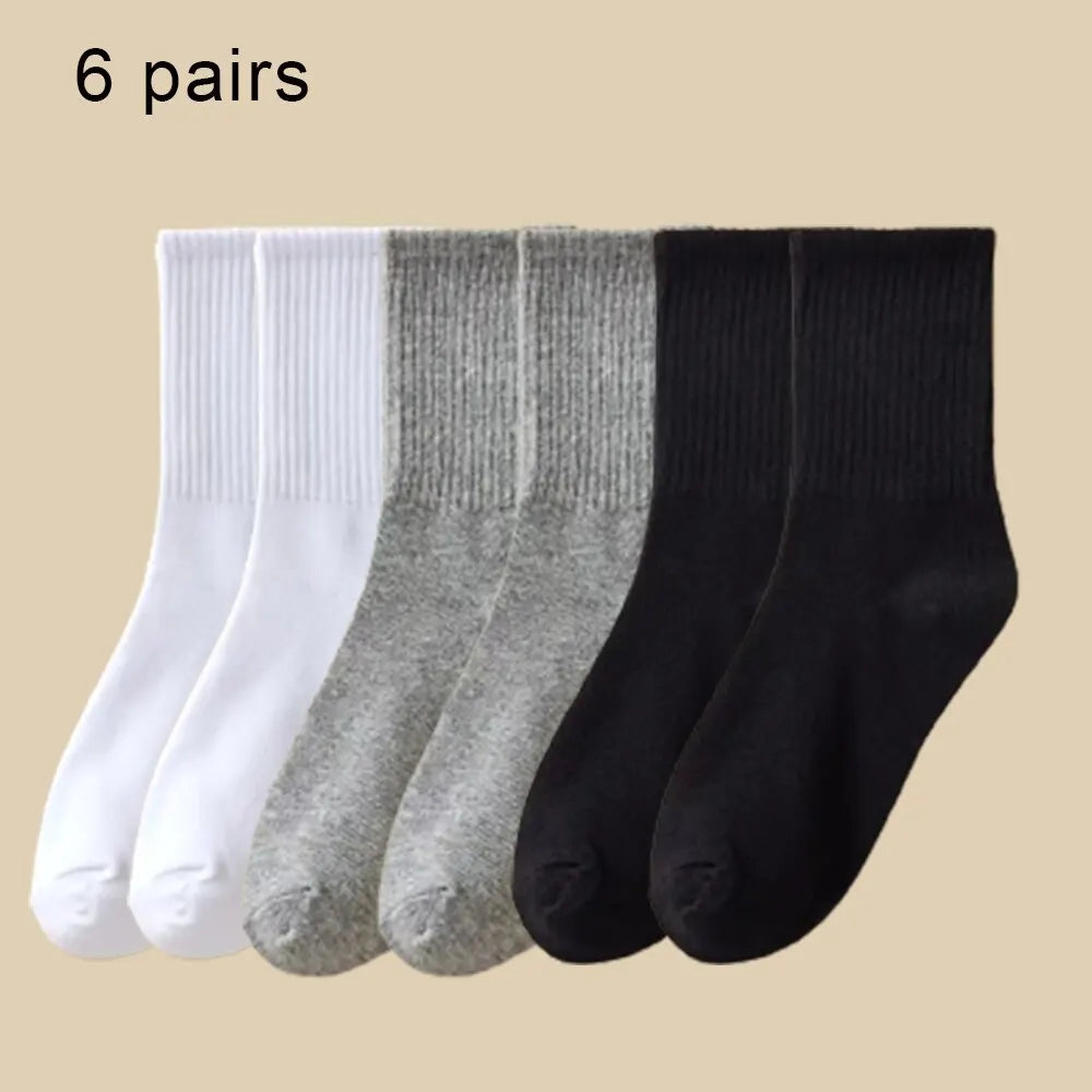 6 Pair Polyester Blend Mid Tube Casual Socks - 15