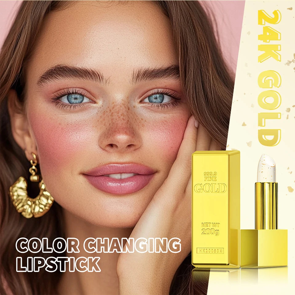 Gold Flake Color Changing Lip Balm Moisturizing Lipstick