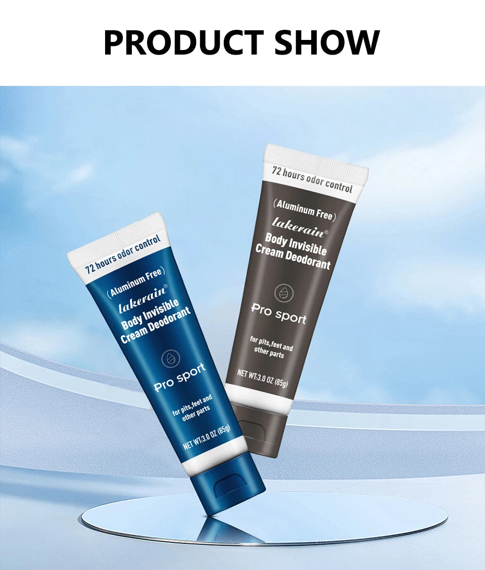 Invisible Body Deodorant Cream 72 Hour Odor Protection