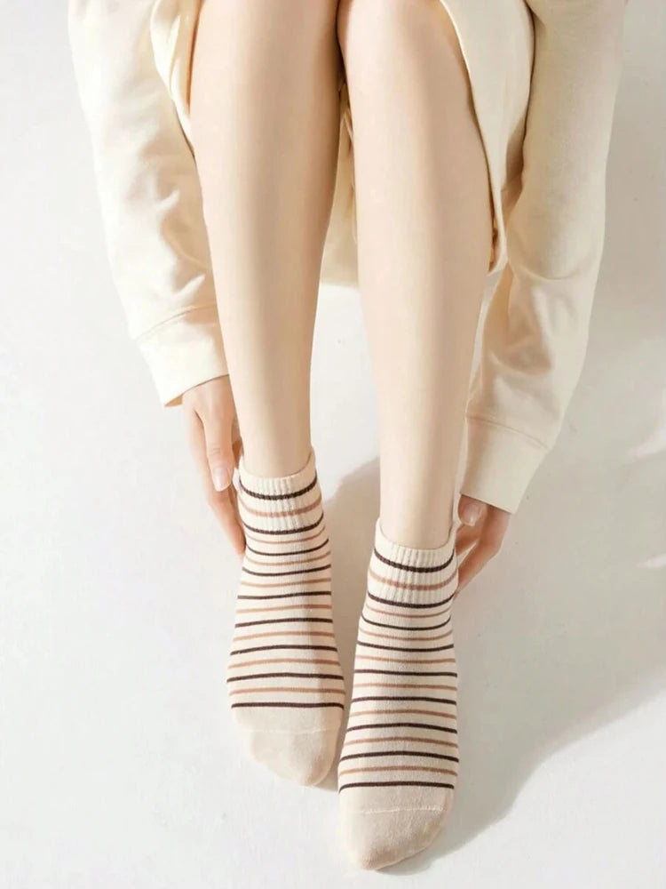 Polyester Blend Casual Cartoon Ankle Socks 5 Pack