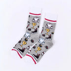 Polyester Blend Sports Pattern Mid Calf Socks
