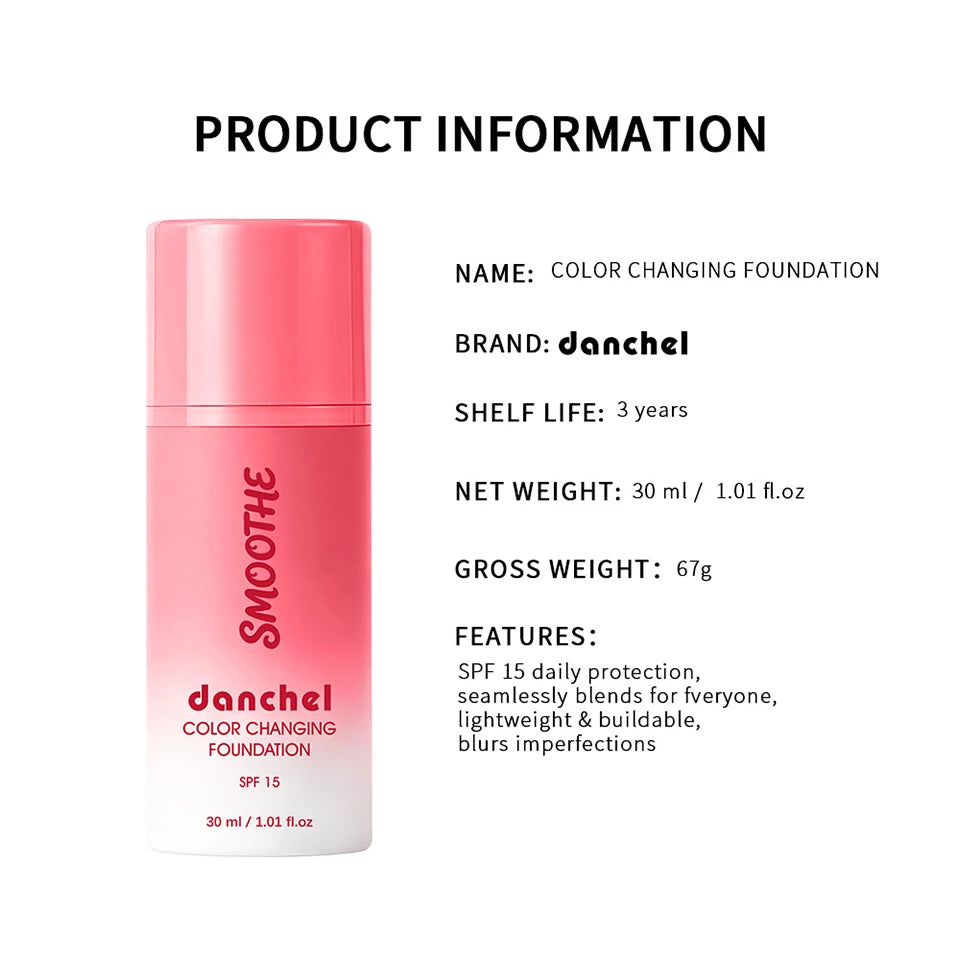 Color Changing Liquid Foundation SPF 15 Skin Tone Adapting Makeup