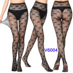 Nylon Spandex Jacquard Patterned Fishnet Pantyhose Tights