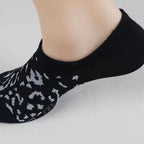 Leopard Print Polyester Blend Low Cut Casual Boat Socks