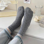 Polyester Elastane Polka Dot Mid Tube Casual Socks