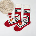 Cotton Blend Novelty Food Print Mid Calf Unisex Socks