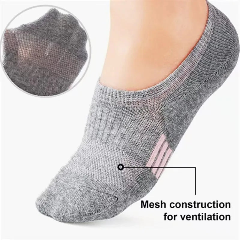 Breathable Polyester Invisible Ankle Socks for Women - 3
