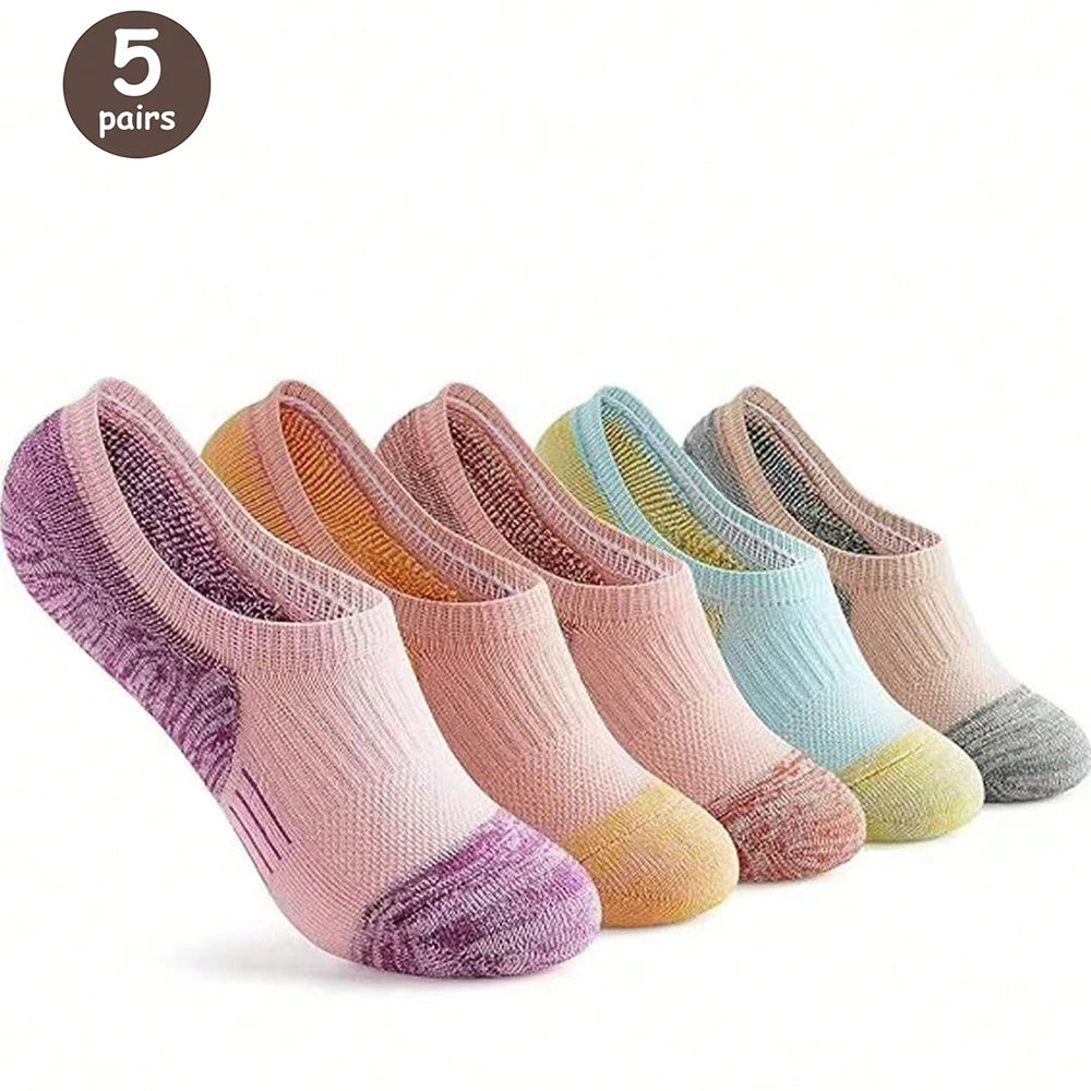5 Pack Mens Polyester Blend Breathable Ankle Socks