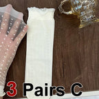 Polyester Elastane Lace Mid Tube Socks