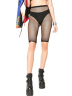 Nylon Mesh Fishnet Mid Thigh Length Shorts Tights