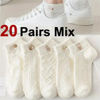 Polyester Elastane Cartoon Print Low Tube Casual Ankle Socks