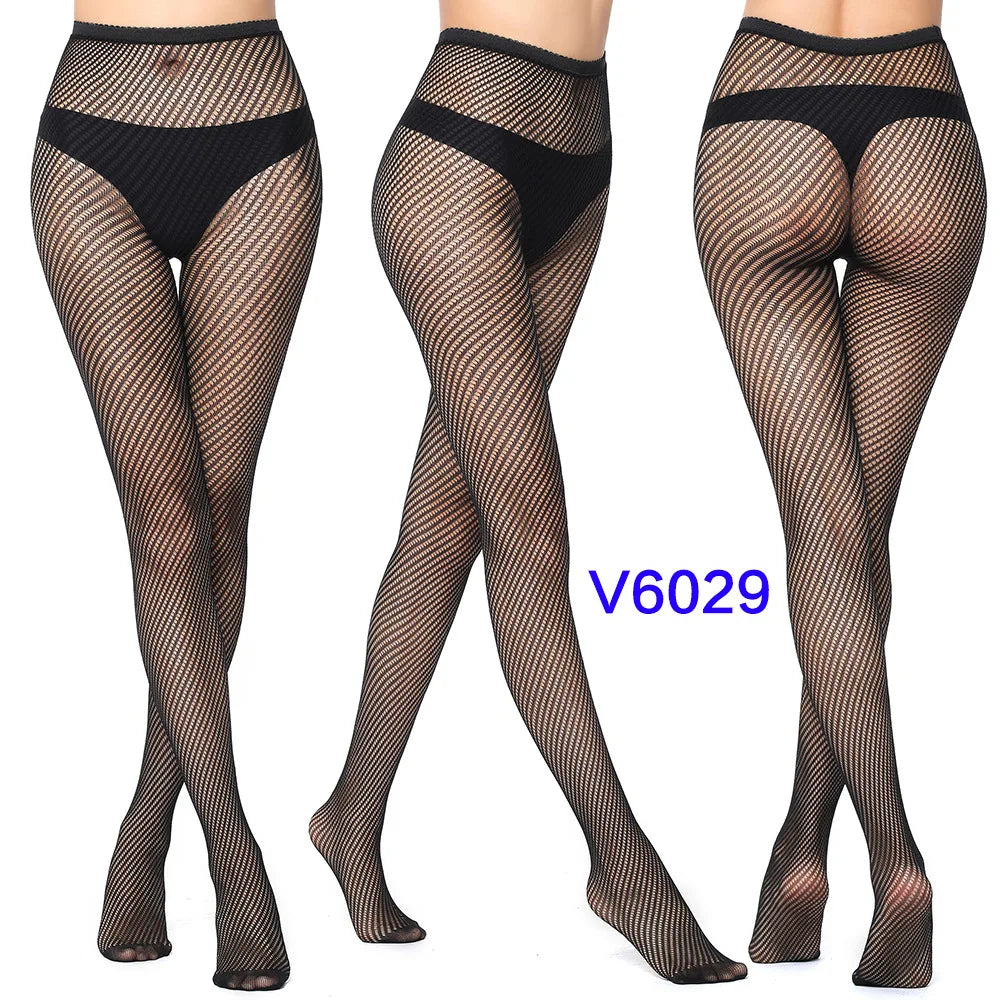 Nylon Spandex Jacquard Patterned Fishnet Pantyhose Tights - 40