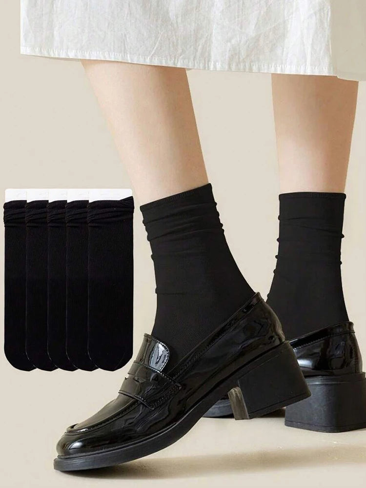 10 Pairs Nylon Elastane Mid Length Casual Socks - 13