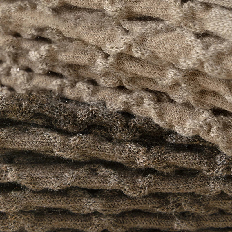 Wool Blend Knit Knee High Socks - 6