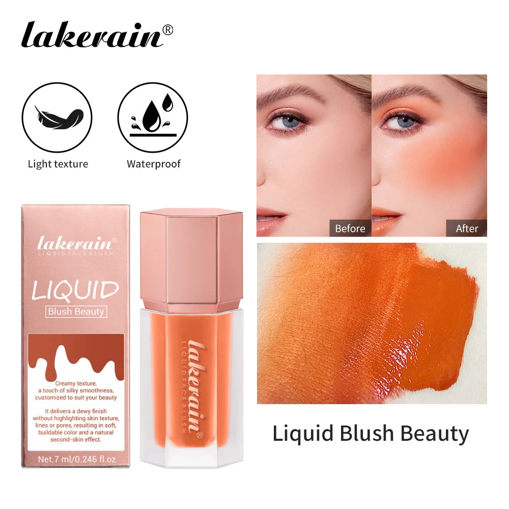 Waterproof Velvet Matte Liquid Blush with Mushroom Applicator
