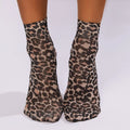 Leopard Print Nylon Casual Ankle Socks