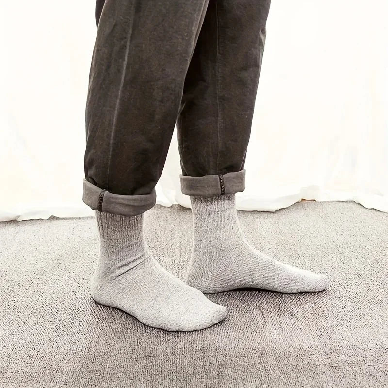 Polyester Elastane Knit Mid Calf Socks for Men