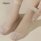 Nylon Spandex Transparent Casual Socks