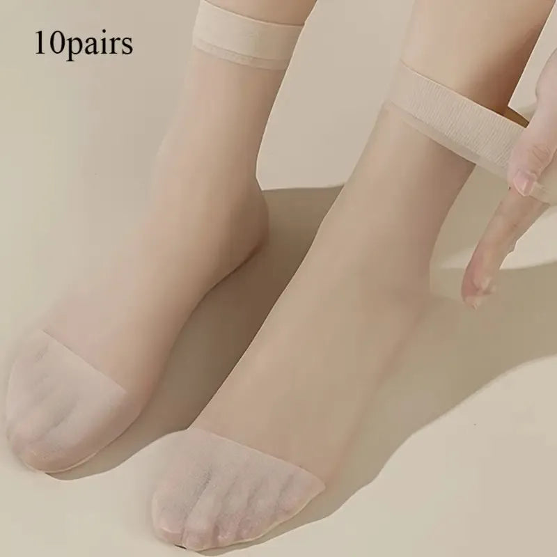 Nylon Spandex Transparent Casual Socks