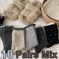 Polyester Elastane Polka Dot Mid Tube Casual Socks