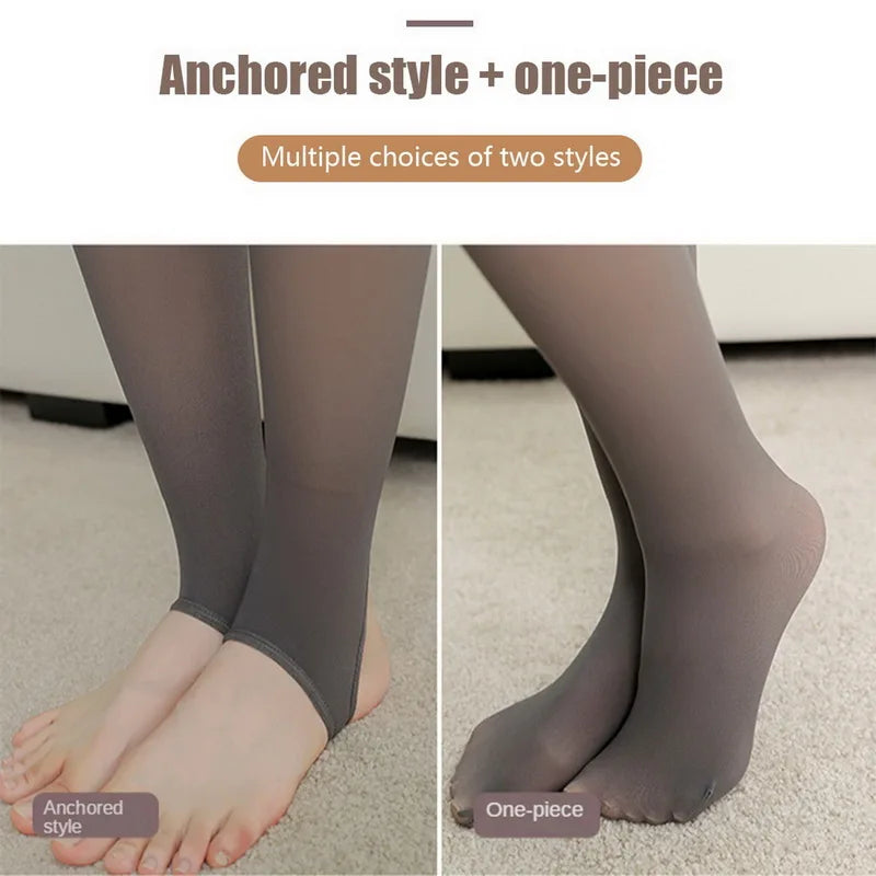Polyester Elastane Fleece Lined Thermal Tights