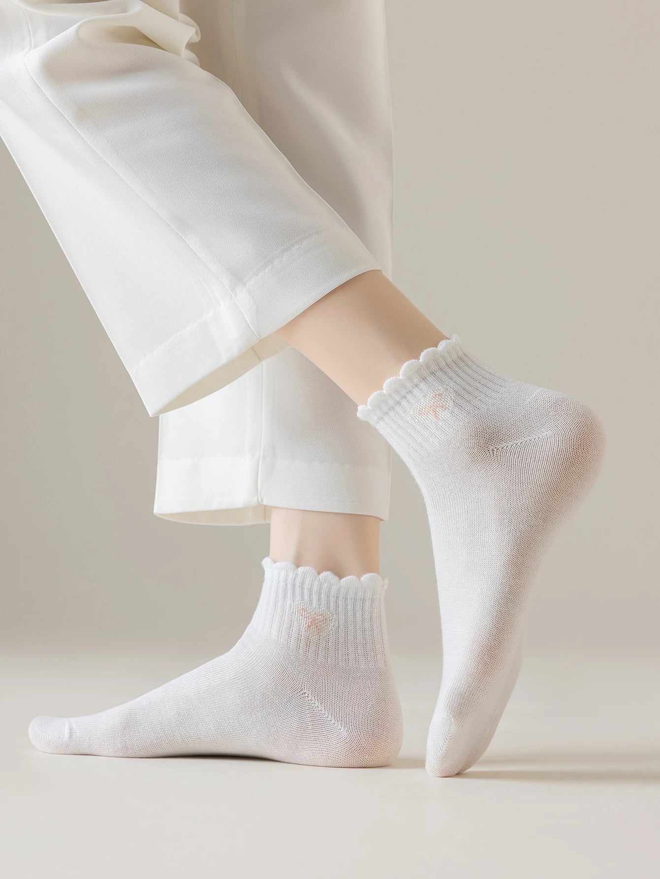 Polyester Elastane Women Low Tube Ankle Socks 5 Pack - 7