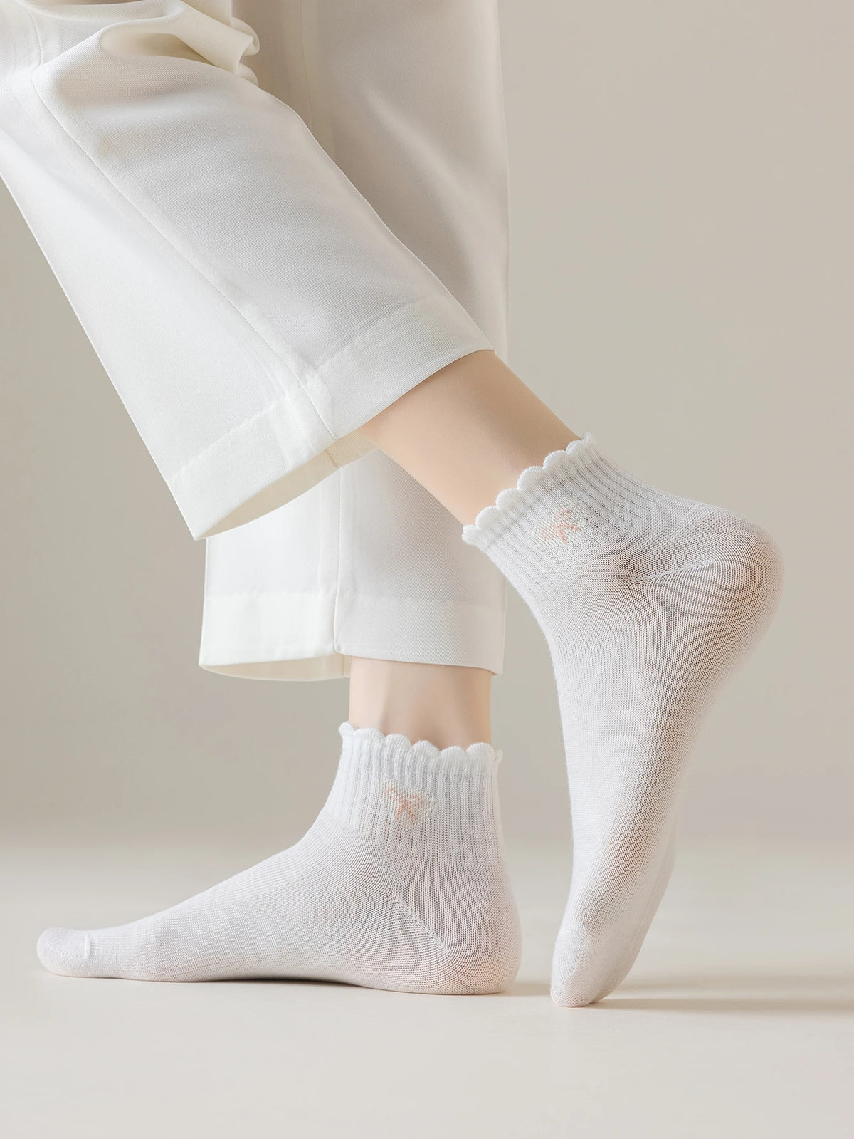 Polyester Elastane Women Low Tube Ankle Socks 5 Pack