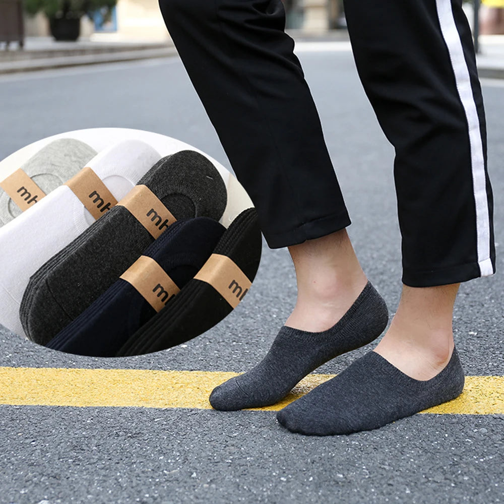 Cotton Low Cut Invisible Mens Ankle Socks 5 Pairs - 2