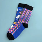 Cotton Blend Flamingo Print Mid Calf Casual Socks