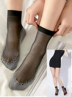 Womens Polyester Nylon Anti Slip Casual Socks