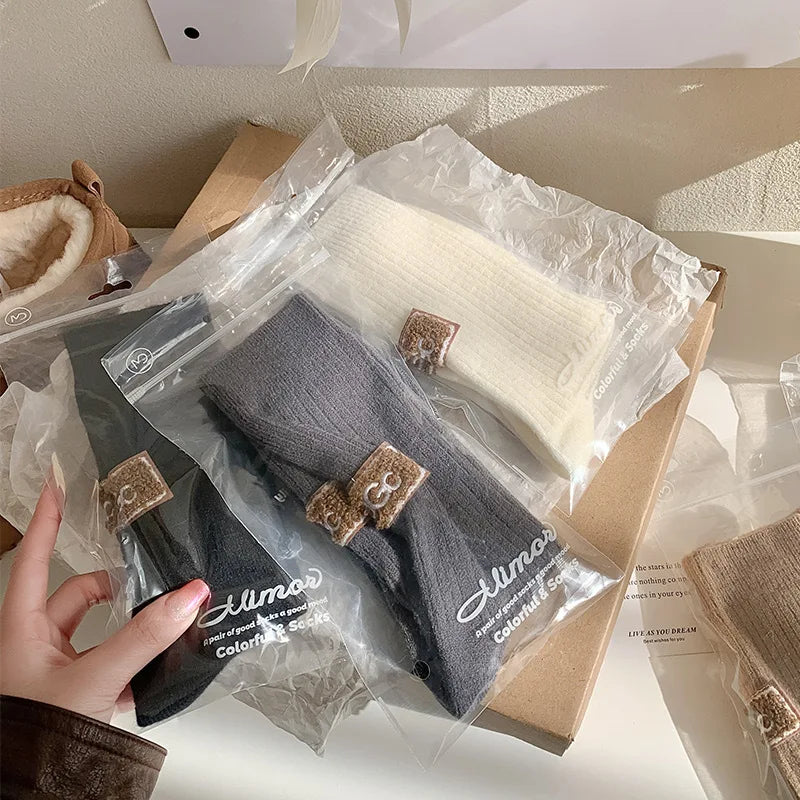 Thickened Polyester Mid Calf Knit Socks - 11