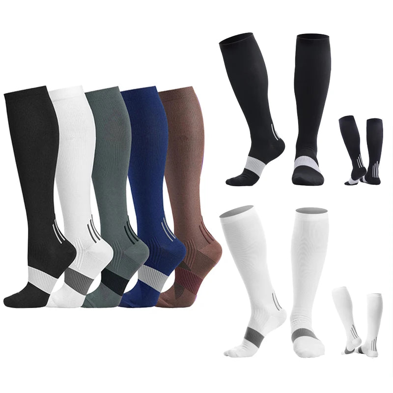 Nylon Elastane Compression Socks for Sports and Travel
