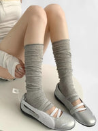 Cotton Ruffled Leg Warmers Slouch Socks