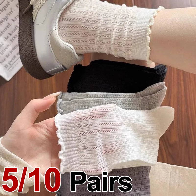 Polyester Elastane Mesh Mid Tube Casual Socks - 1
