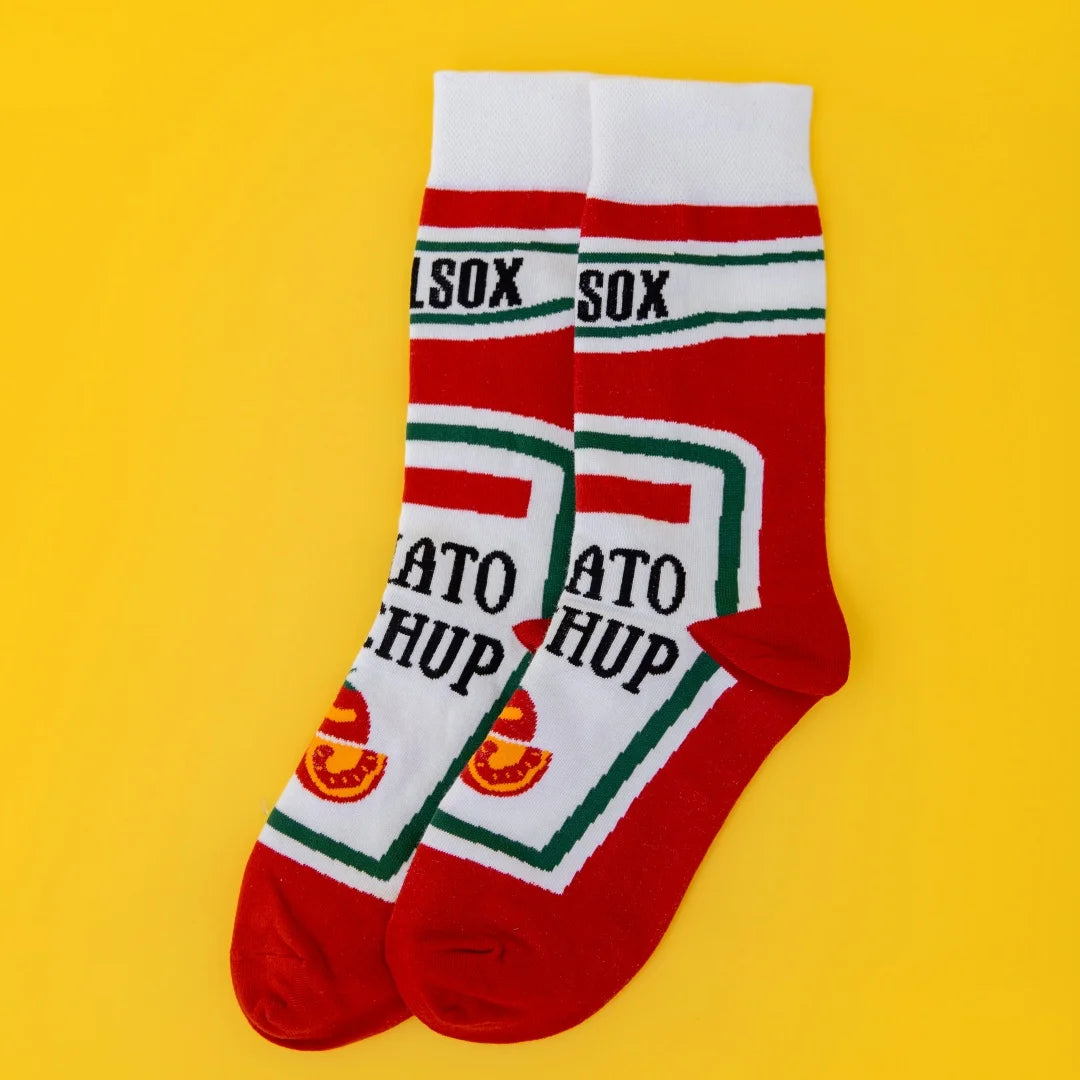 Cotton Blend Tomato Print Unisex Mid Tube Socks
