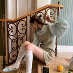 Lace Trim Nylon Stockings Knee High Socks for Women