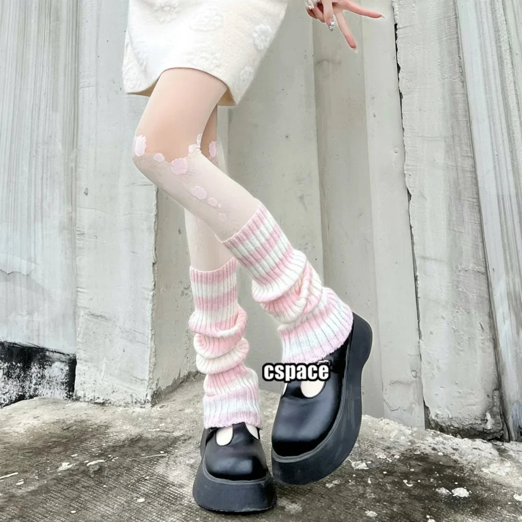 Acrylic Knitted Leg Warmers 40cm - 22