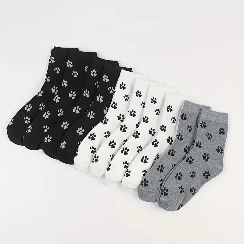 Polyester Elastane Cartoon Pattern Crew Socks for Women
