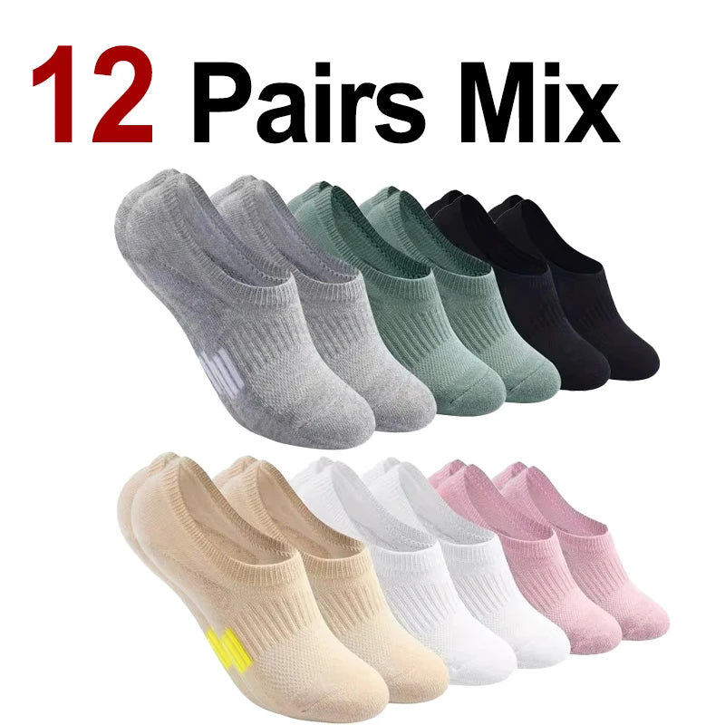 Breathable Polyester Invisible Ankle Socks for Women